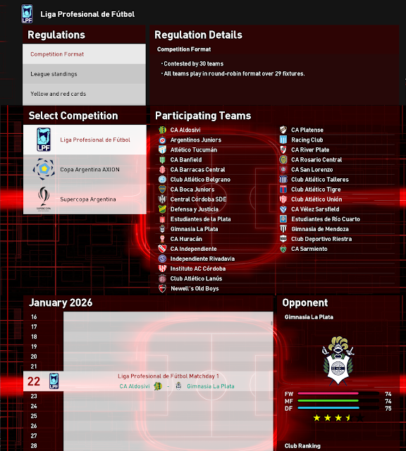 FL27 Argentina 30 teams league and cup FL27 Argentina 30 teams league and cup